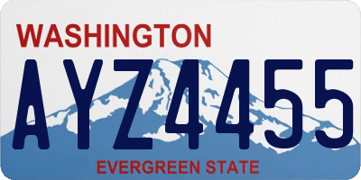 WA license plate AYZ4455