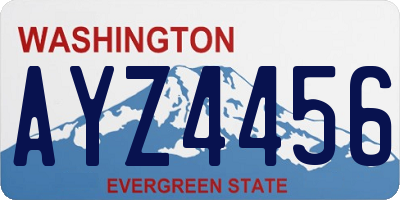 WA license plate AYZ4456