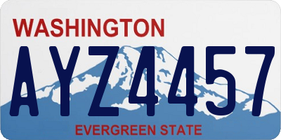 WA license plate AYZ4457