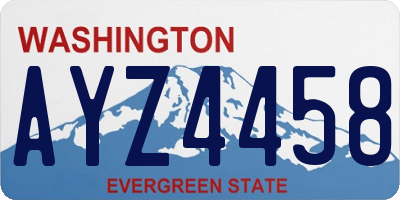 WA license plate AYZ4458