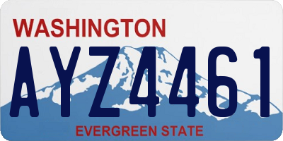 WA license plate AYZ4461