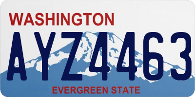 WA license plate AYZ4463