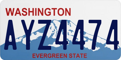 WA license plate AYZ4474