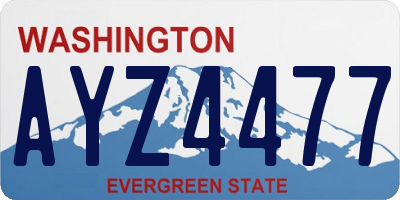 WA license plate AYZ4477