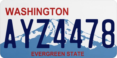 WA license plate AYZ4478