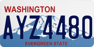 WA license plate AYZ4480