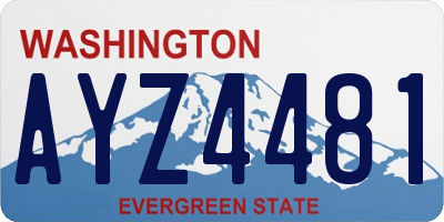 WA license plate AYZ4481