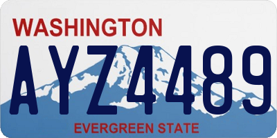 WA license plate AYZ4489