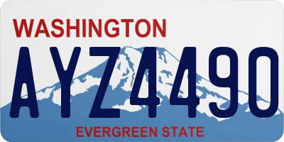 WA license plate AYZ4490