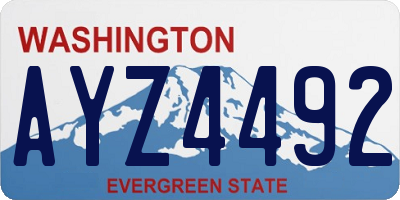 WA license plate AYZ4492