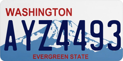 WA license plate AYZ4493