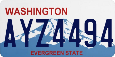 WA license plate AYZ4494