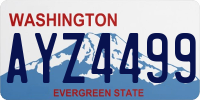 WA license plate AYZ4499