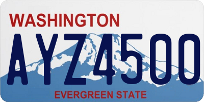 WA license plate AYZ4500