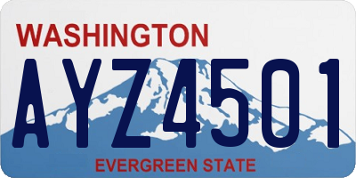 WA license plate AYZ4501