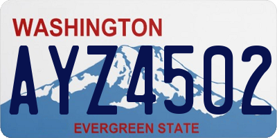 WA license plate AYZ4502