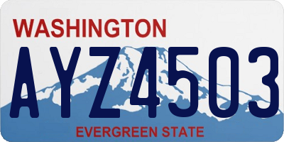 WA license plate AYZ4503