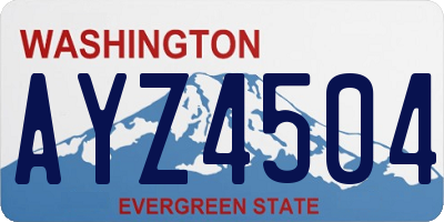 WA license plate AYZ4504