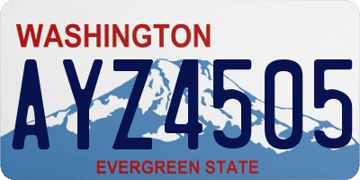 WA license plate AYZ4505