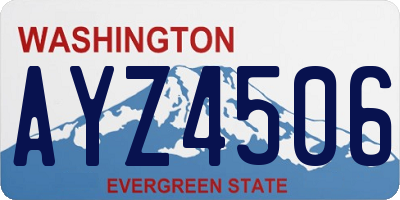 WA license plate AYZ4506