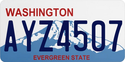 WA license plate AYZ4507