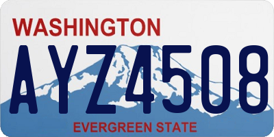 WA license plate AYZ4508