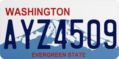 WA license plate AYZ4509