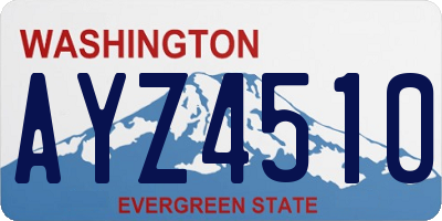 WA license plate AYZ4510