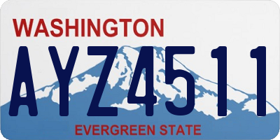 WA license plate AYZ4511