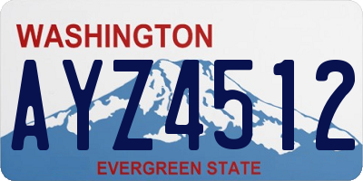 WA license plate AYZ4512