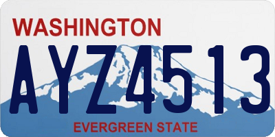 WA license plate AYZ4513