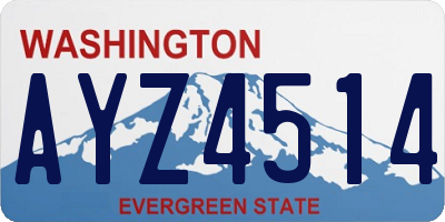 WA license plate AYZ4514