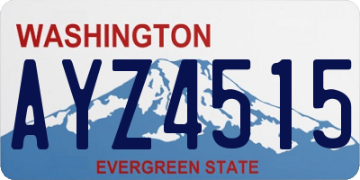 WA license plate AYZ4515