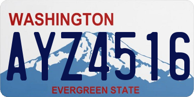 WA license plate AYZ4516