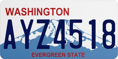 WA license plate AYZ4518