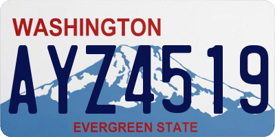 WA license plate AYZ4519