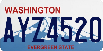 WA license plate AYZ4520