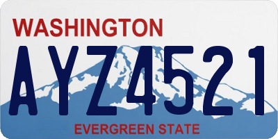 WA license plate AYZ4521