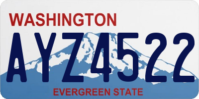 WA license plate AYZ4522