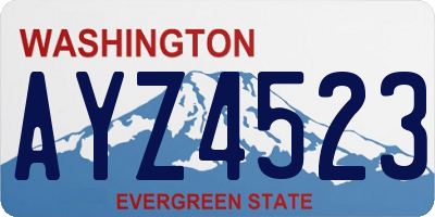 WA license plate AYZ4523