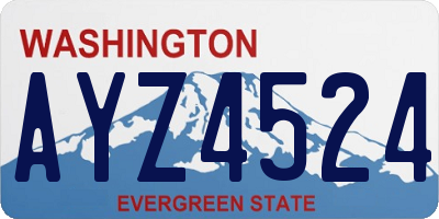 WA license plate AYZ4524