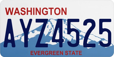 WA license plate AYZ4525