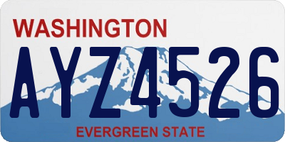 WA license plate AYZ4526