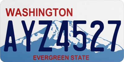 WA license plate AYZ4527