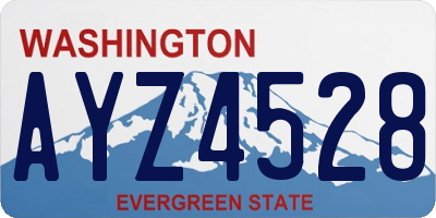 WA license plate AYZ4528