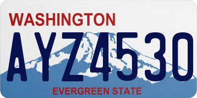 WA license plate AYZ4530