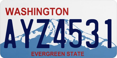 WA license plate AYZ4531