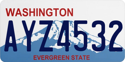 WA license plate AYZ4532