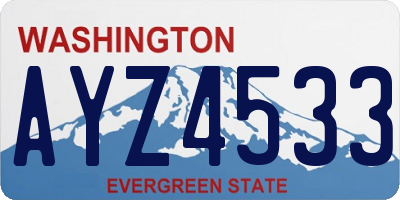 WA license plate AYZ4533