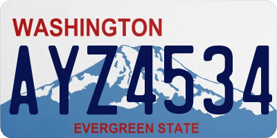 WA license plate AYZ4534